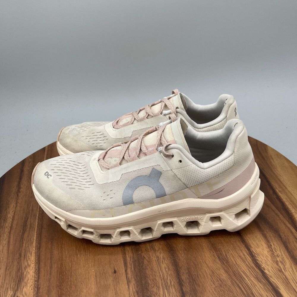 On Cloud Cloudmonster Shoes Womens Size 8.5 Beige Running Comfort Walking Gym - Picture 3 of 9